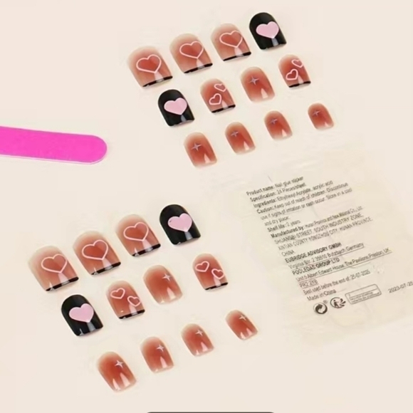 2/$16 Pink Hearts Press On Nails - Picture 6 of 14